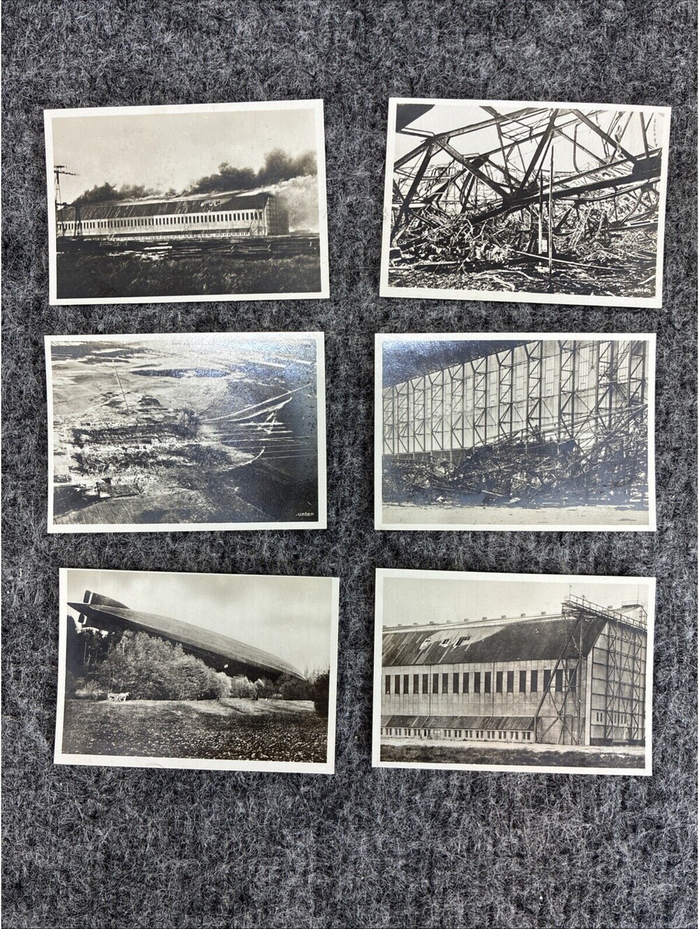 Vtg 1930s Zeppelin Weltfarhten Real Photo Card Lot WWI Airship Wreck Tondern